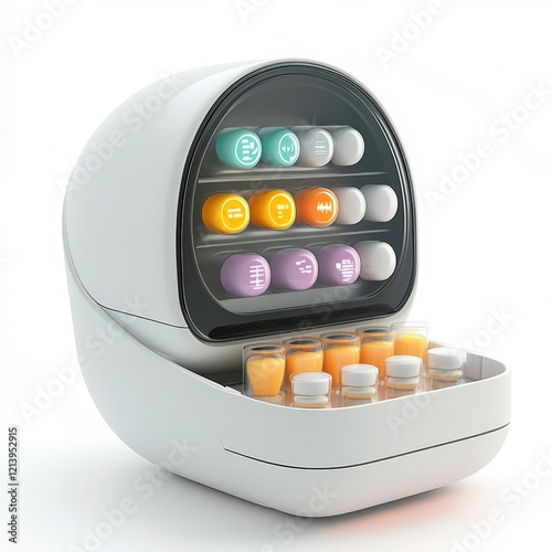 Smart Medication Dispenser With Colorful Capsules photo