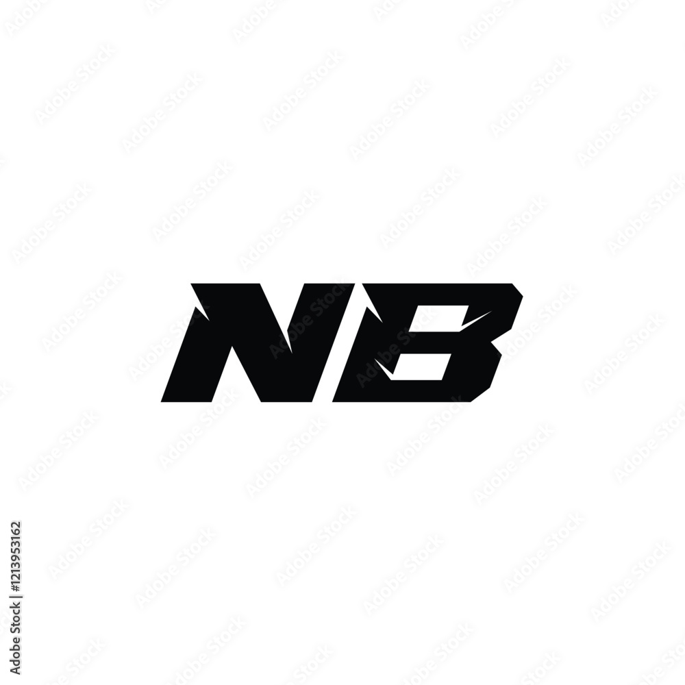 Fototapeta premium NB monogram logo design letter text name symbol monochrome logotype alphabet character simple logo