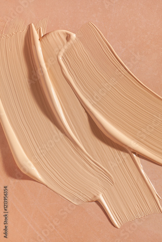 Texture of smudge cosmetic bb or cc cream or foundation fluid liquid background