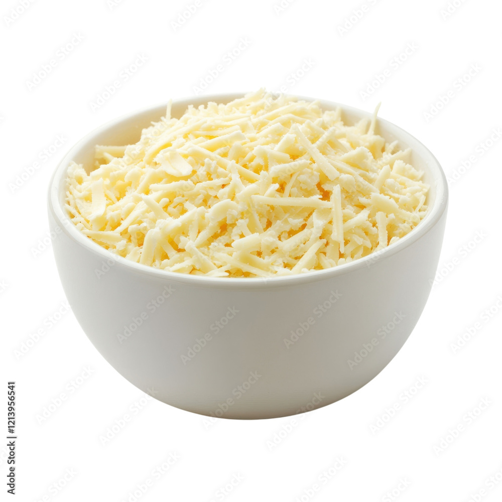 Grated Cheese Cup White Background on transparent background. Grated Cheese Cup White Background on transparent background.