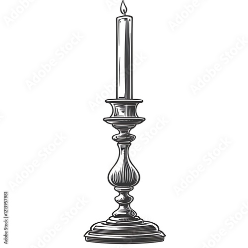 Vintage candleholder illustration