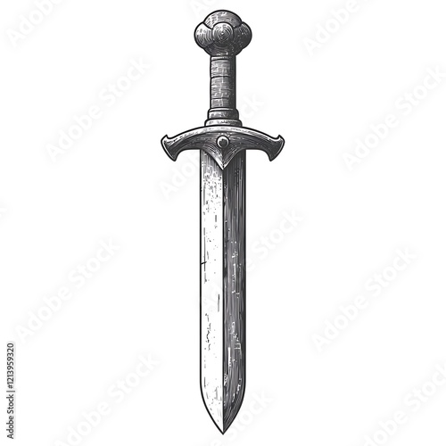 Vintage sword graphic design, artwork, medieval weapon photo