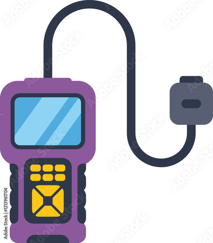 Car diagnostic scanner with a cable for detecting and diagnosing vehicle engine problems