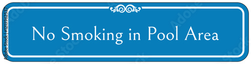 No smoking in pool area sign