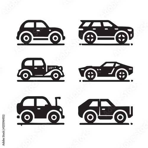 cute car silhouette vector