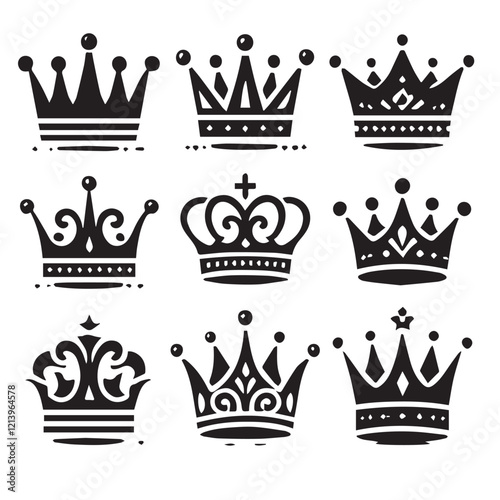 vector icon crown king silhouette