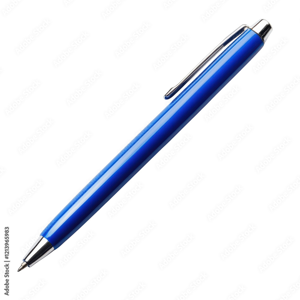 Blue Pen on White Background on transparent background. Blue Pen on White Background on transparent background.