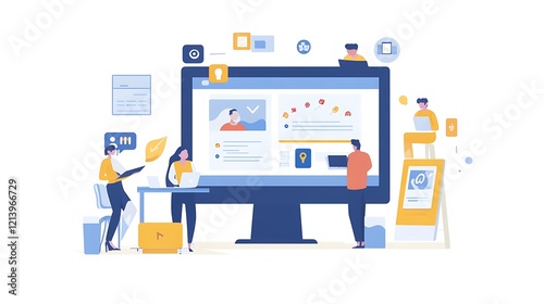 Diverse Team Collaborating on a Digital Platform