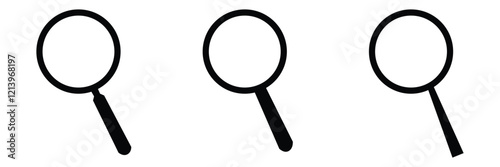 Search icon button - magnifying glass loupe sign symbol, magnifier icon on white background.
