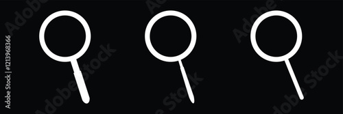 Search icon button - magnifying glass loupe sign symbol, magnifier icon on white background.
