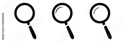 Search icon button - magnifying glass loupe sign symbol, magnifier icon on white background.
