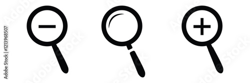 Search icon button - magnifying glass loupe sign symbol, magnifier icon on white background.
