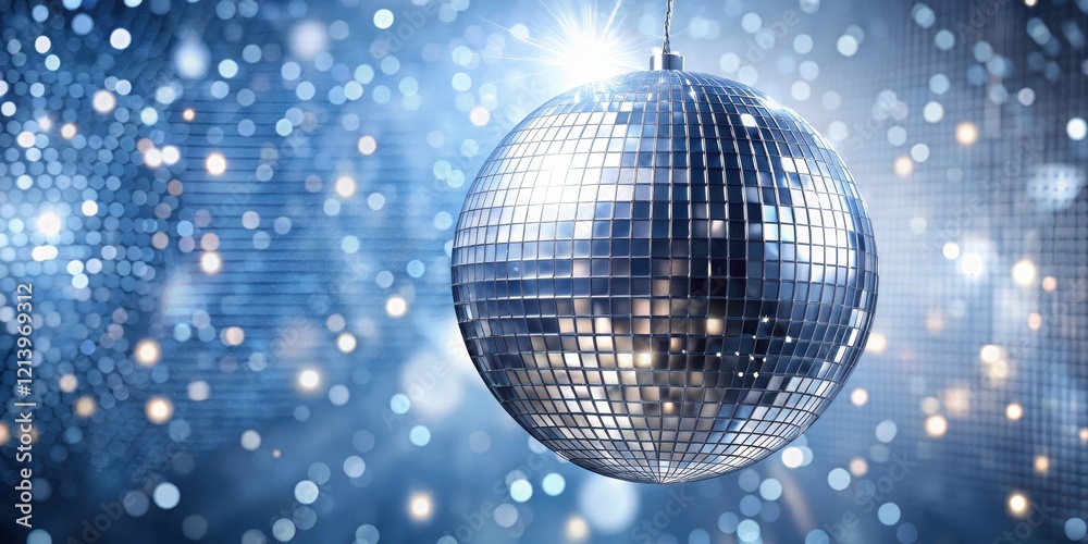 Obraz premium Dancing Disco Ball in Sparkling Silver Jacket , disco ball, glamour, disco ball, glamour, music, beat, shine