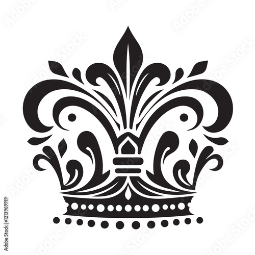 Luxurious And Royal Crown Silhouette Vector 