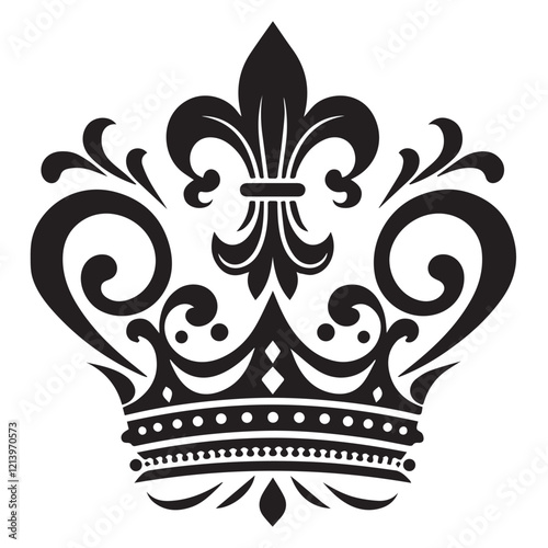 Luxurious And Royal Crown Silhouette Vector 