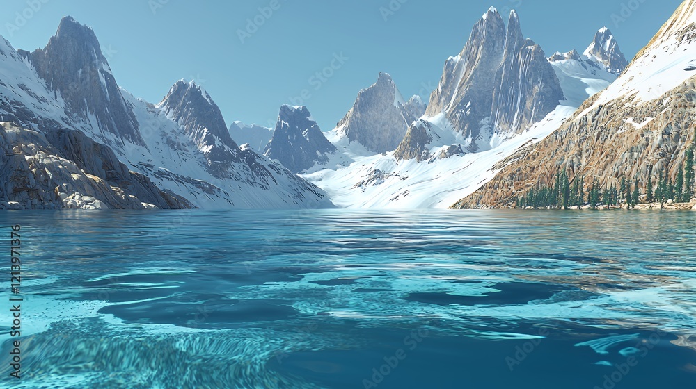 custom made wallpaper toronto digitalSerene Mountain Lake: A Breathtaking Winter Wonderland