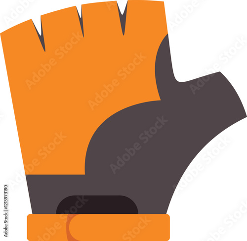 Orange fitness gloves with open fingers, providing comfort and grip during workouts