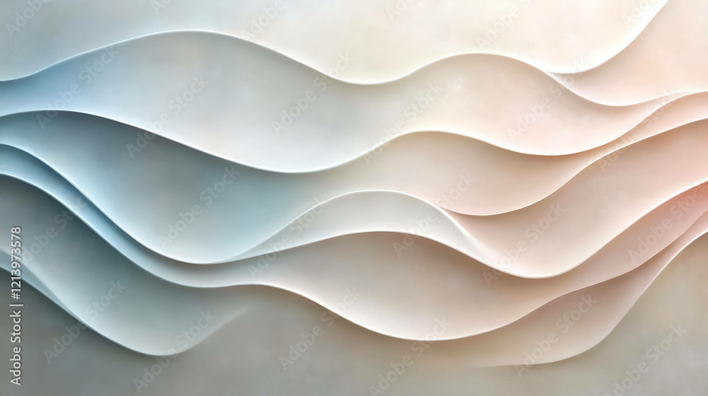 Obraz premium Pastel-toned abstract waves on a soft matte texture