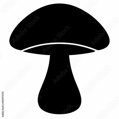 Stylized Mushroom Silhouette Vector Design