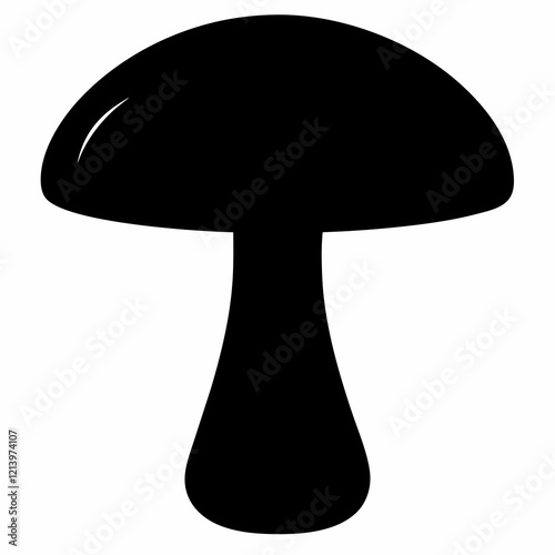 Stylized Mushroom Silhouette Vector Design