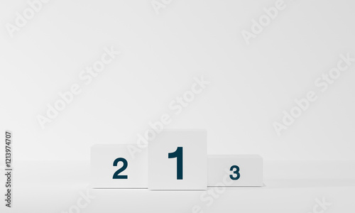 3d background products Show pedestal scenes with geometric platforms white background. with podium. Stand to display cosmetic products on stage. 3D rendering.