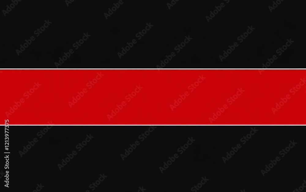 Obraz premium Red horizontal band on black background