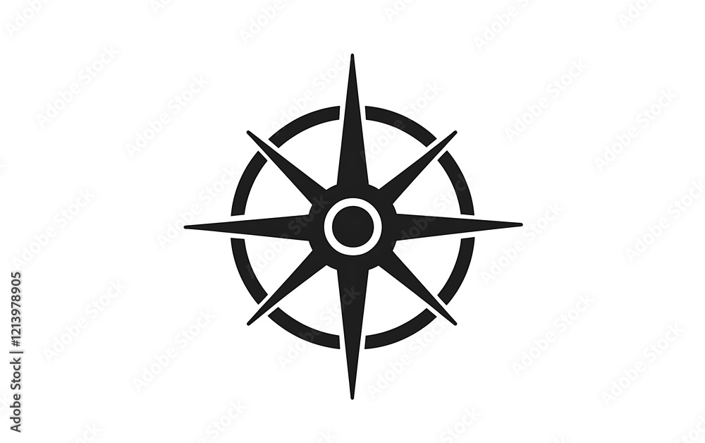 Simple black compass graphic for navigation Simple black compass graphic for navigation