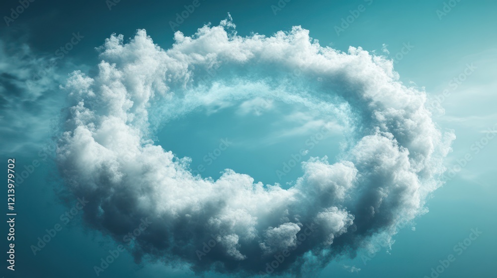 Circular Cloud Frame, Sky, Background, Design Circular Cloud Frame, Sky, Background, Design
