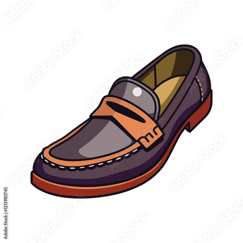 Pair of women's fashion ugly sneakers with big clunky sole. Side view of modern and trendy sports footwear. Colored flat vector illustration of stylish footgear isolated on white background
