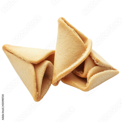 Delicious Fortune Cookies on transparent background. photo