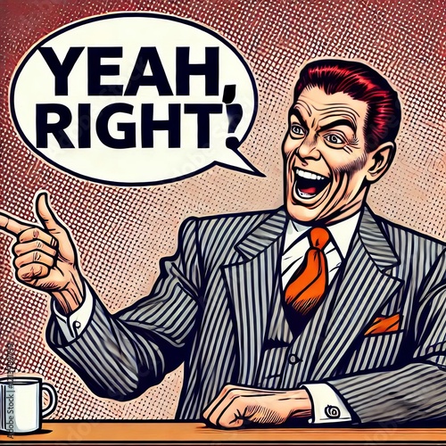 The Yeah Right A sarcastic retort expressing disbelief