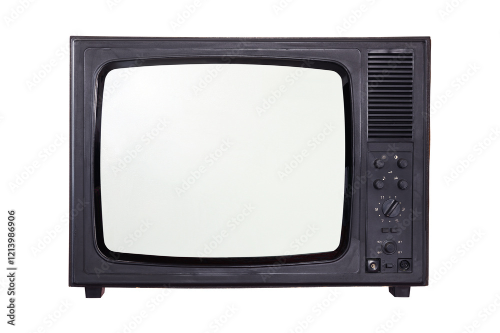 The old TV on the isolated.Retro technology concept. The old TV on the isolated.Retro technology concept.
