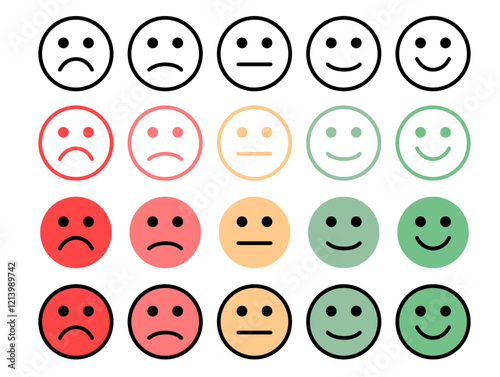 Set of satisfaction emoji