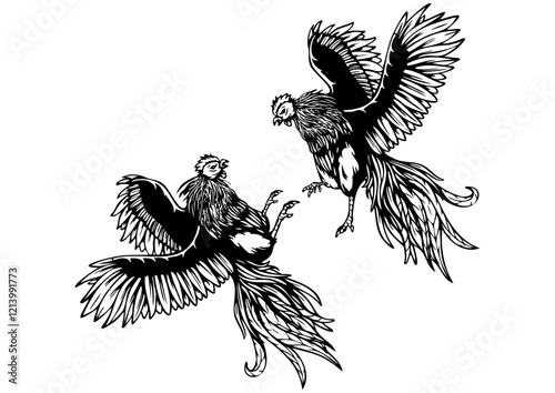 Foto Cock Fighting Hybrid Chicken