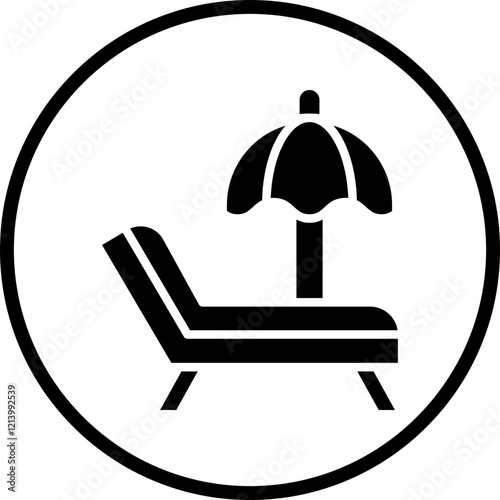 Beach Chair icon style