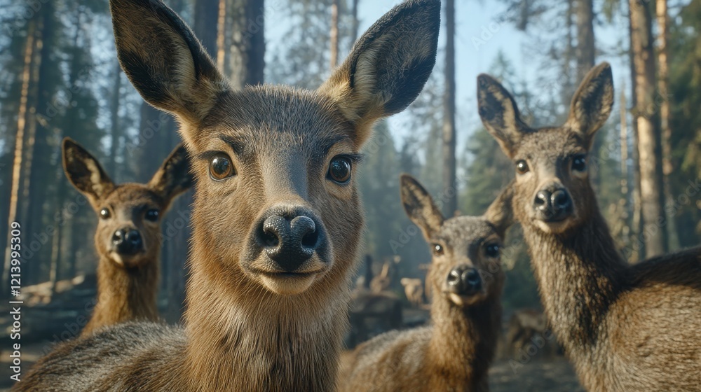 Fototapeta premium Forest Wildlife in Natural Light