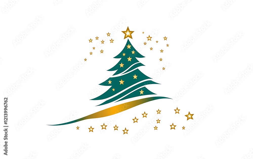 Ornamental Christmas Tree graphic design, festive holiday symbol Ornamental Christmas Tree graphic design, festive holiday symbol