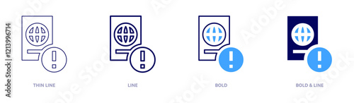Deportation icon in 4 different styles. Thin Line, Line, Bold, and Bold Line. Duotone style. Editable stroke