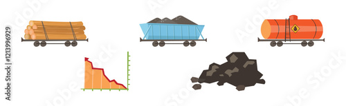 Natural and Land Resources Object and Element Vector Set