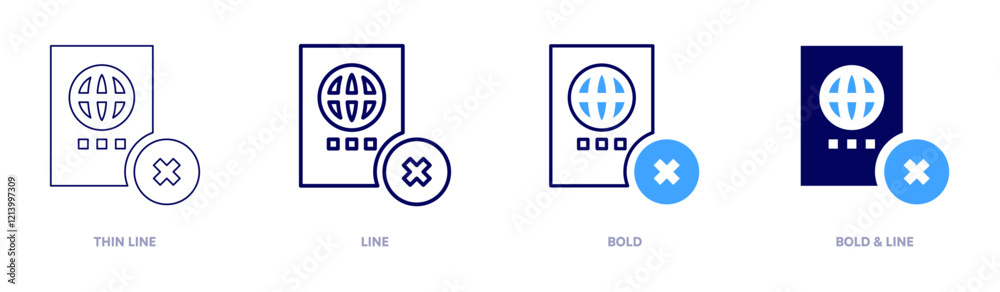 Passport express icon in 4 different styles. Thin Line, Line, Bold, and Bold Line. Duotone style. Editable stroke Passport express icon in 4 different styles. Thin Line, Line, Bold, and Bold Line. Duotone style. Editable stroke