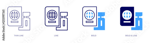 Passport guidelines icon in 4 different styles. Thin Line, Line, Bold, and Bold Line. Duotone style. Editable stroke