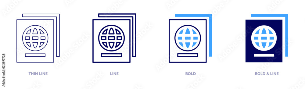 Passport interview icon in 4 different styles. Thin Line, Line, Bold, and Bold Line. Duotone style. Editable stroke Passport interview icon in 4 different styles. Thin Line, Line, Bold, and Bold Line. Duotone style. Editable stroke