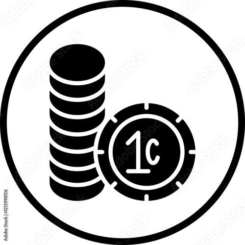One Cent Coins icon style