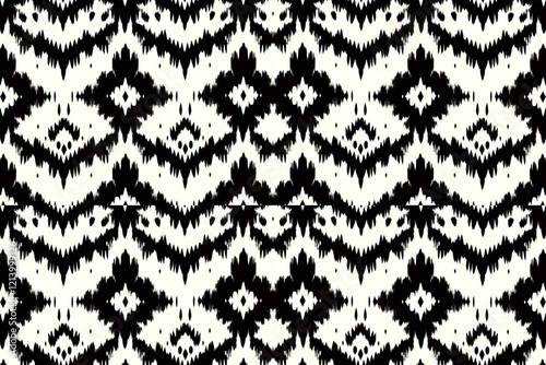 Seamless Colorful Ikat Pattern – Boho Tribal Fabric for Fashion & Decor