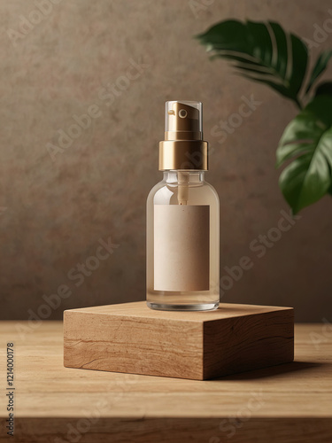 Photo skincare bottle packaging mockup