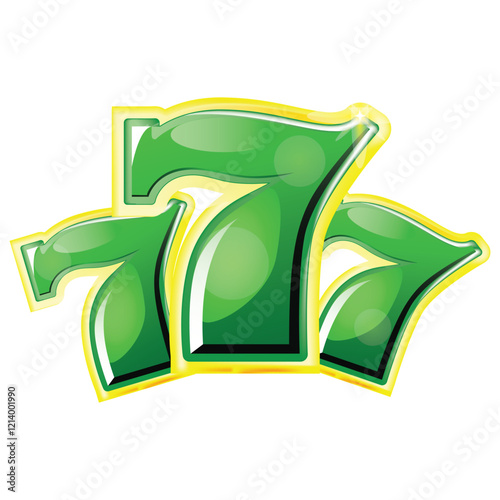 777 Green slot Vector illustration