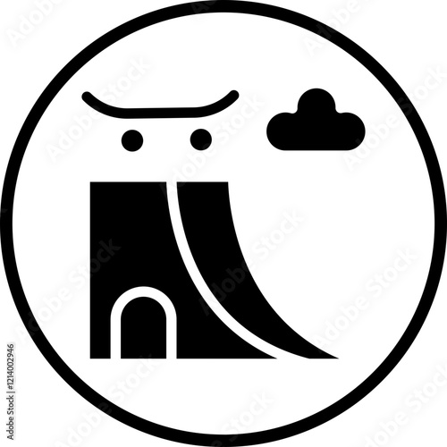 Skateboarding Ramp icon style
