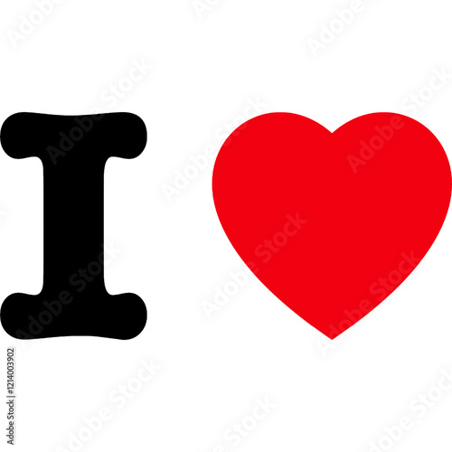 I love. Red heart icon. Valentine elements