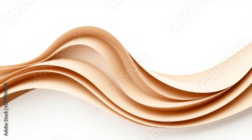 Abstract Flowing Wavy background wallpaper with golden wavy lines. Minimalist Design Background