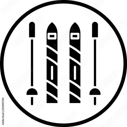 Ski Poles icon style